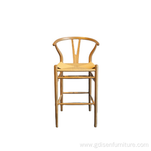 Modern ash solid wood Wishbone Bar Stool